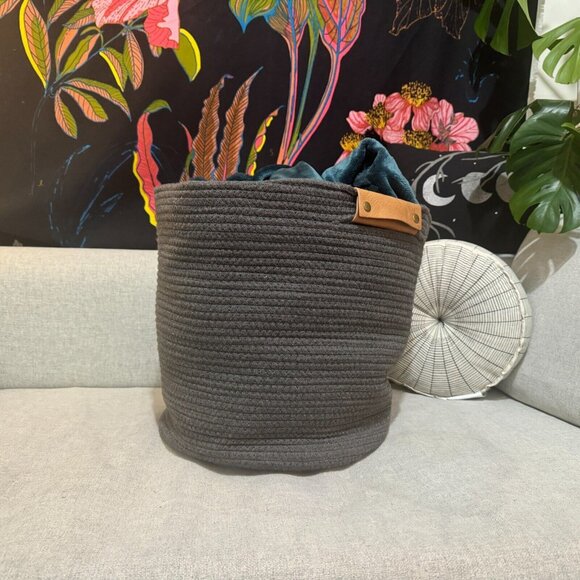 Threshold from Target Storage Basket, Cotton Blend Coiled Rope, Charcoal - Picture 4 of 9